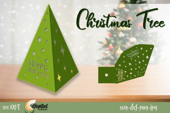 3D Christmas Trees Lantern: 3D SVG for Holiday Branding