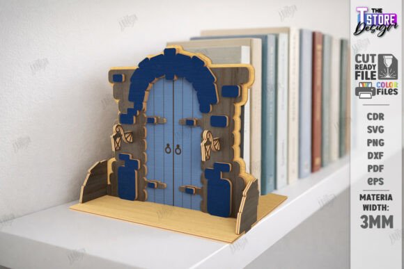 3D Decorative Door Bookends Laser Cut