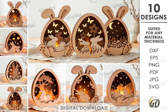 3D Easter Lamps Bundle Laser Cut: Editorial Asset Review