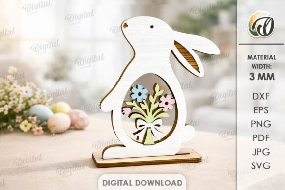 3D Easter Stand Decoration Laser Cut