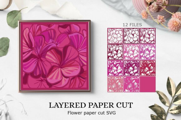 3d Flower Shadow Box Layered Papercut: 3D SVG for Shadow Boxes