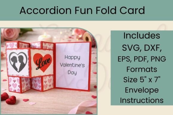 3D Fun Fold Accordion Valentine’s Card
