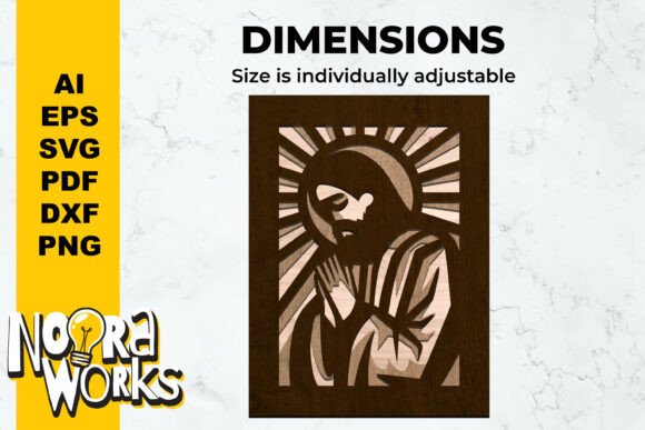 3D Jesus Chirst Shadowbox Template SVG: Laser Cutting & Winter Amp