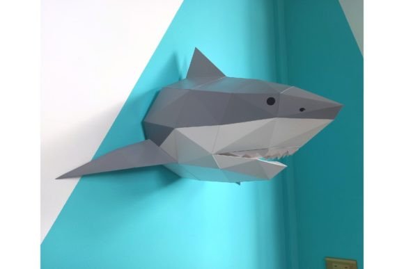 3D Papercraft Shark: A 3D SVG Asset for Animals