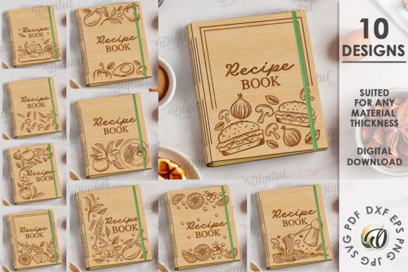 3D Recipe Book Cover Bundle Laser Cut