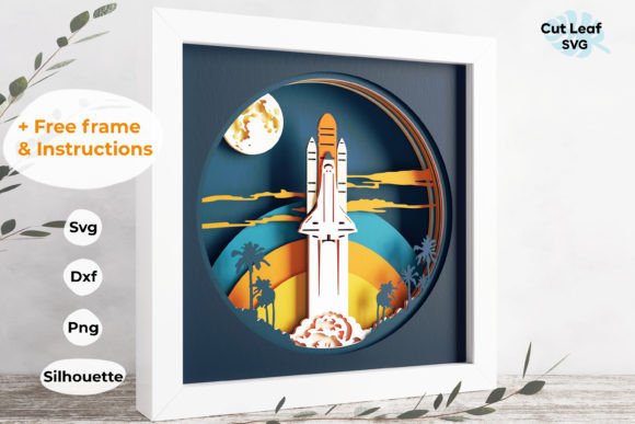 3D Rocket Shadow Box, Spaceship, Shuttle: A 3D SVG Review for Shadow Boxes