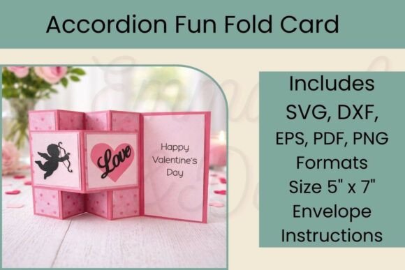 3D Valentine’s Fold Accordion Card SVG