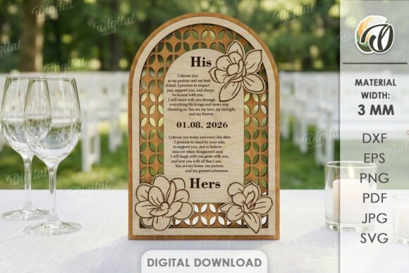 3D Wedding Vow Display Laser Cut