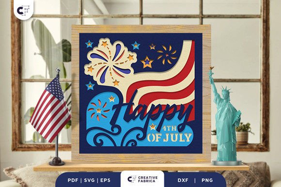 4th of July Firework 3D Light Box SVG Review