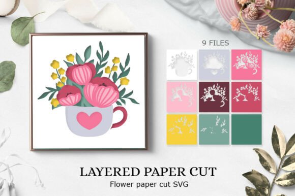 Cup of Flower Layered Paper Cut 3D Review