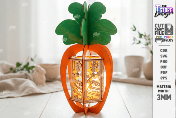Easter Lantern Laser Cut 3D Carrots: Spring Amp Design