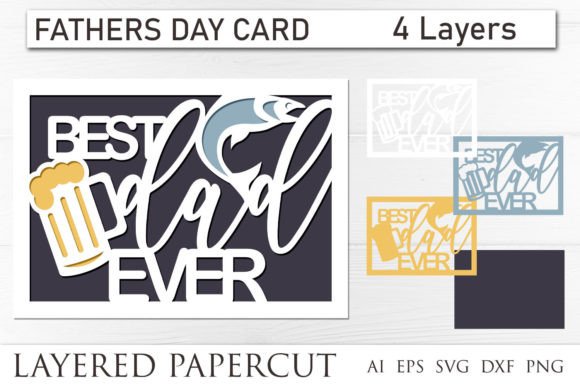 Fathers Day Card, 3d Layered Svg: Laser Cutting and Shadow Boxes