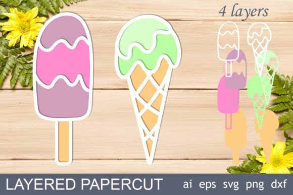 Ice Cream Layered, 3d Summer Bookmarks