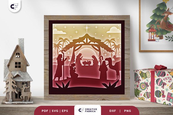 Nativity of Baby Jesus 3D Light Box