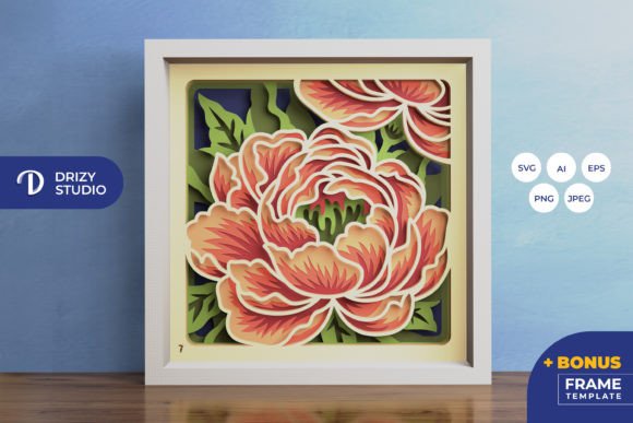 Peony Petals 3D Shadow Box: A 3D SVG Review for Modern Content Creators