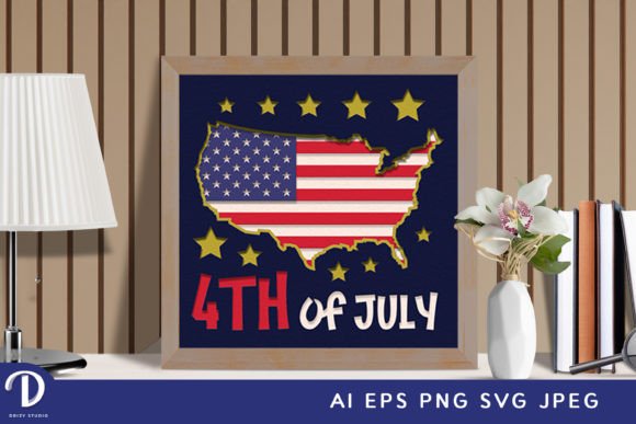 USA Flag Country 3D SVG - National Day